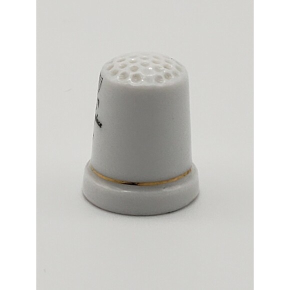 Vintage New Orleans Birthplace of Jazz Thimble Souvenir White Porcelain Music - Picture 12 of 12